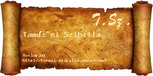 Tamási Szibilla névjegykártya